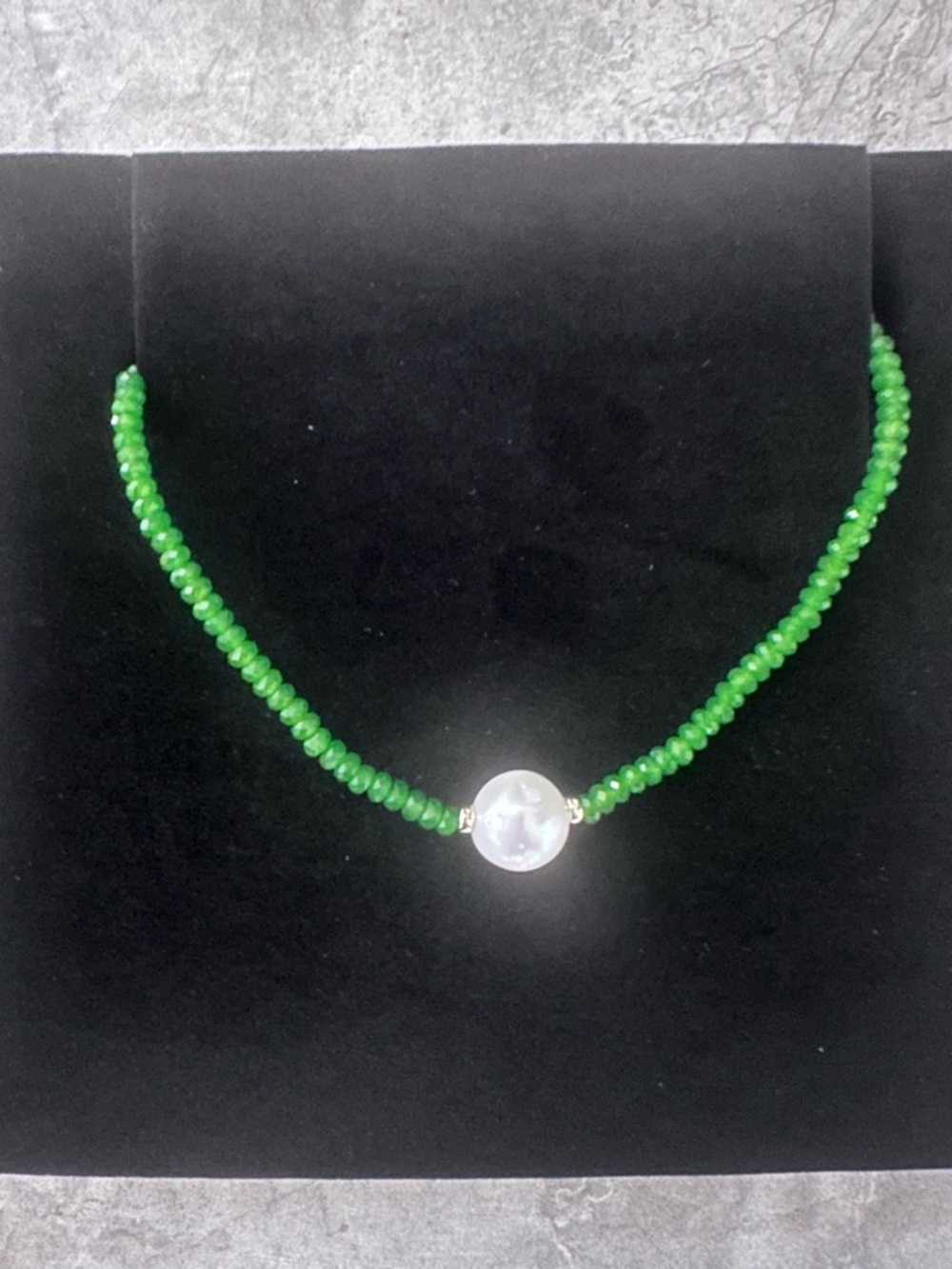 14K jade & freshwater Pearl necklace